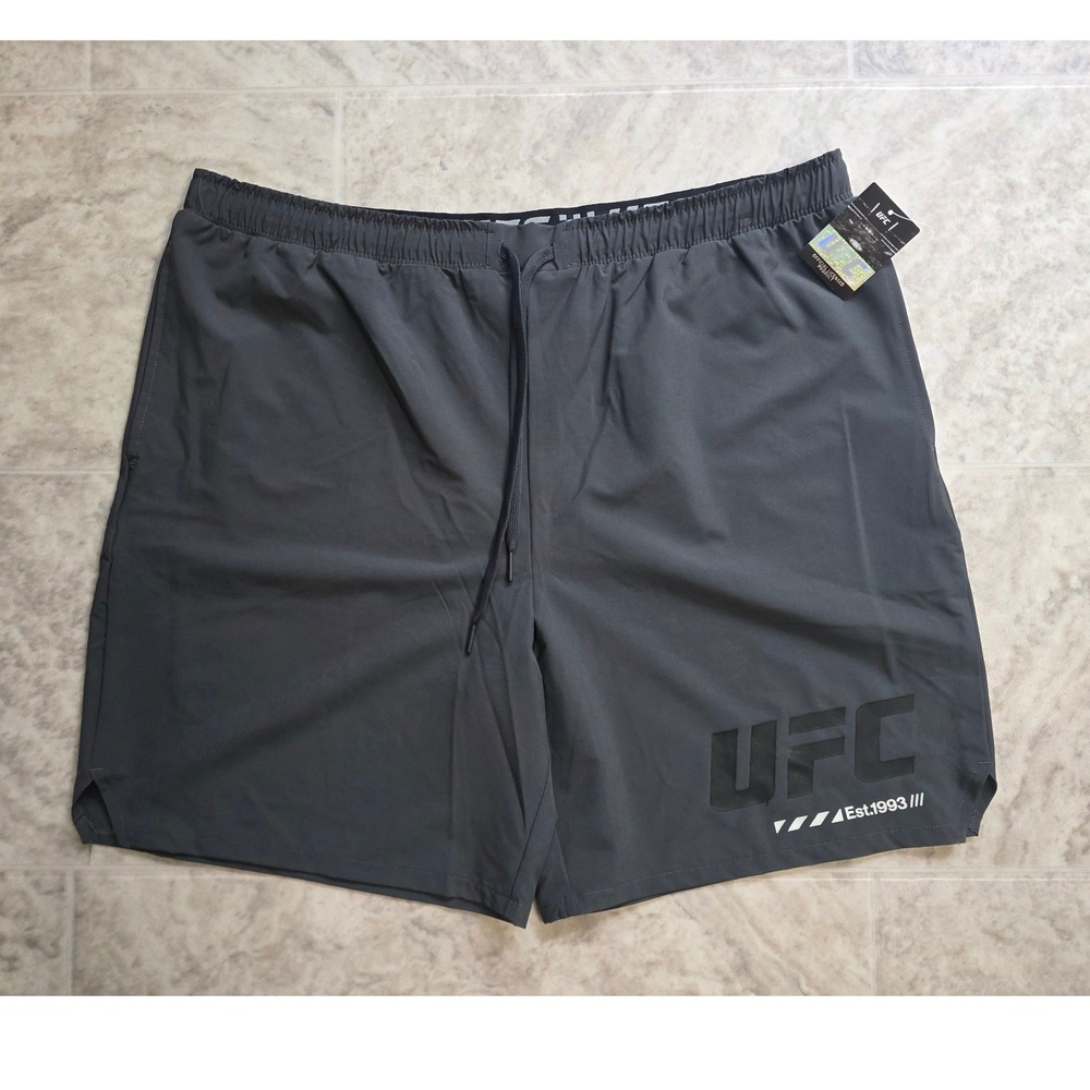 UFC Octagon Mens Gray Performance Training Shorts Size 2XL NWT MMA Gym Workout